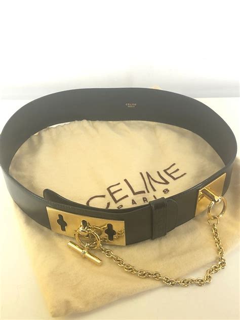 thin celine belt|vintage celine belt.